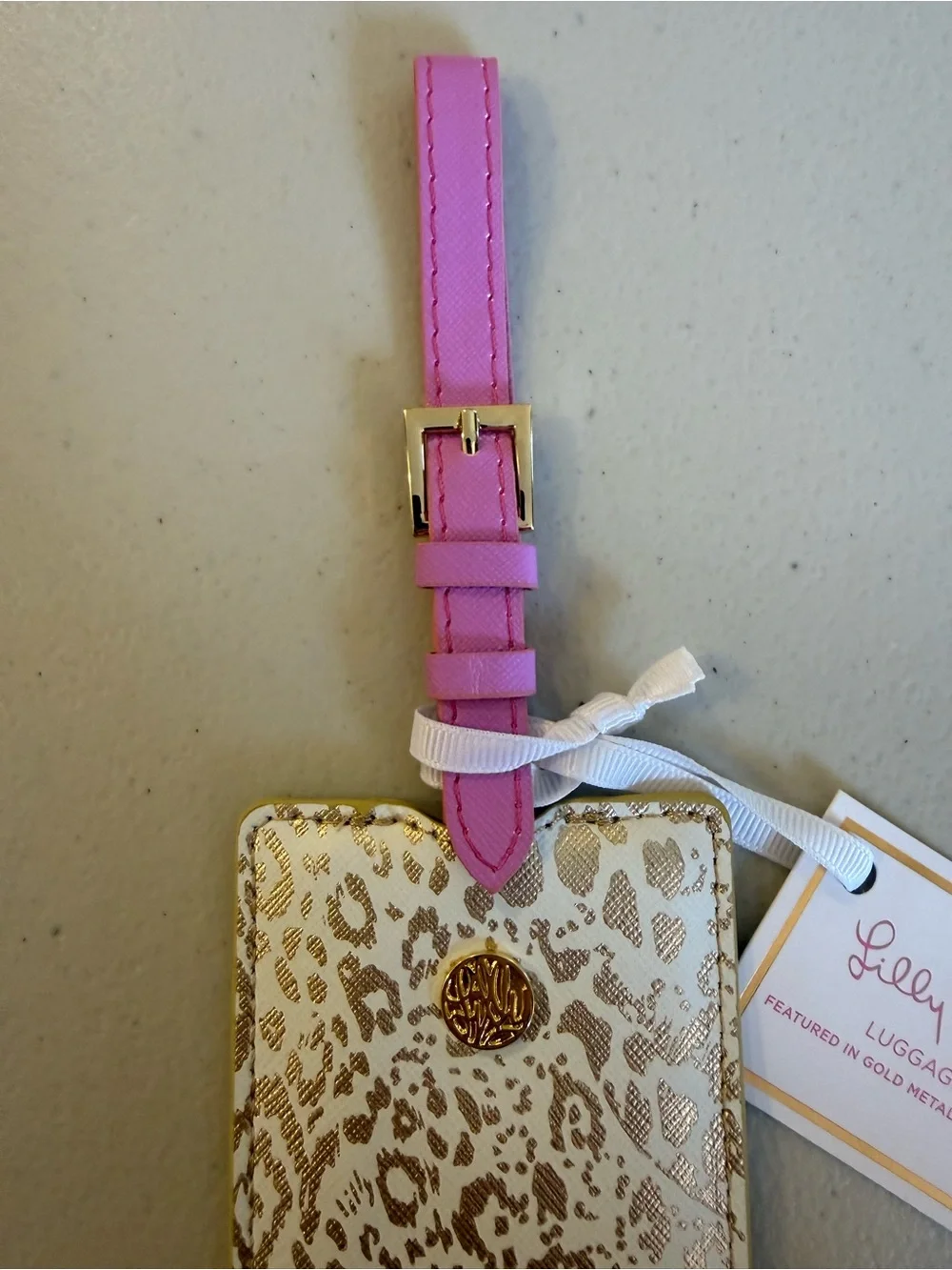 Lilly Pulitzer Luggage Tag in ‘Gold Metallic Pattern Play’ - *NWT*